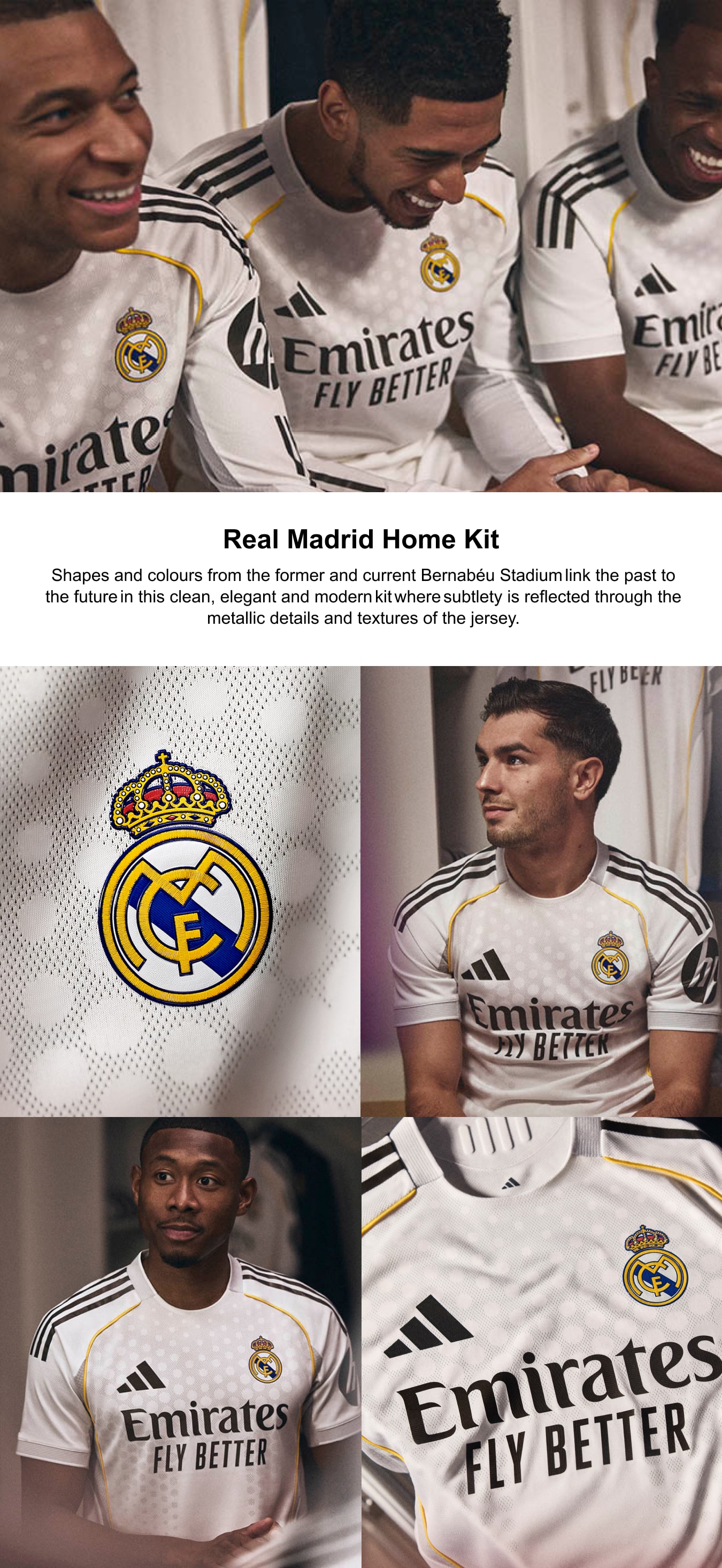 Real Madrid adidas Home Authentic Shirt 2025-26 with Bellingham 5